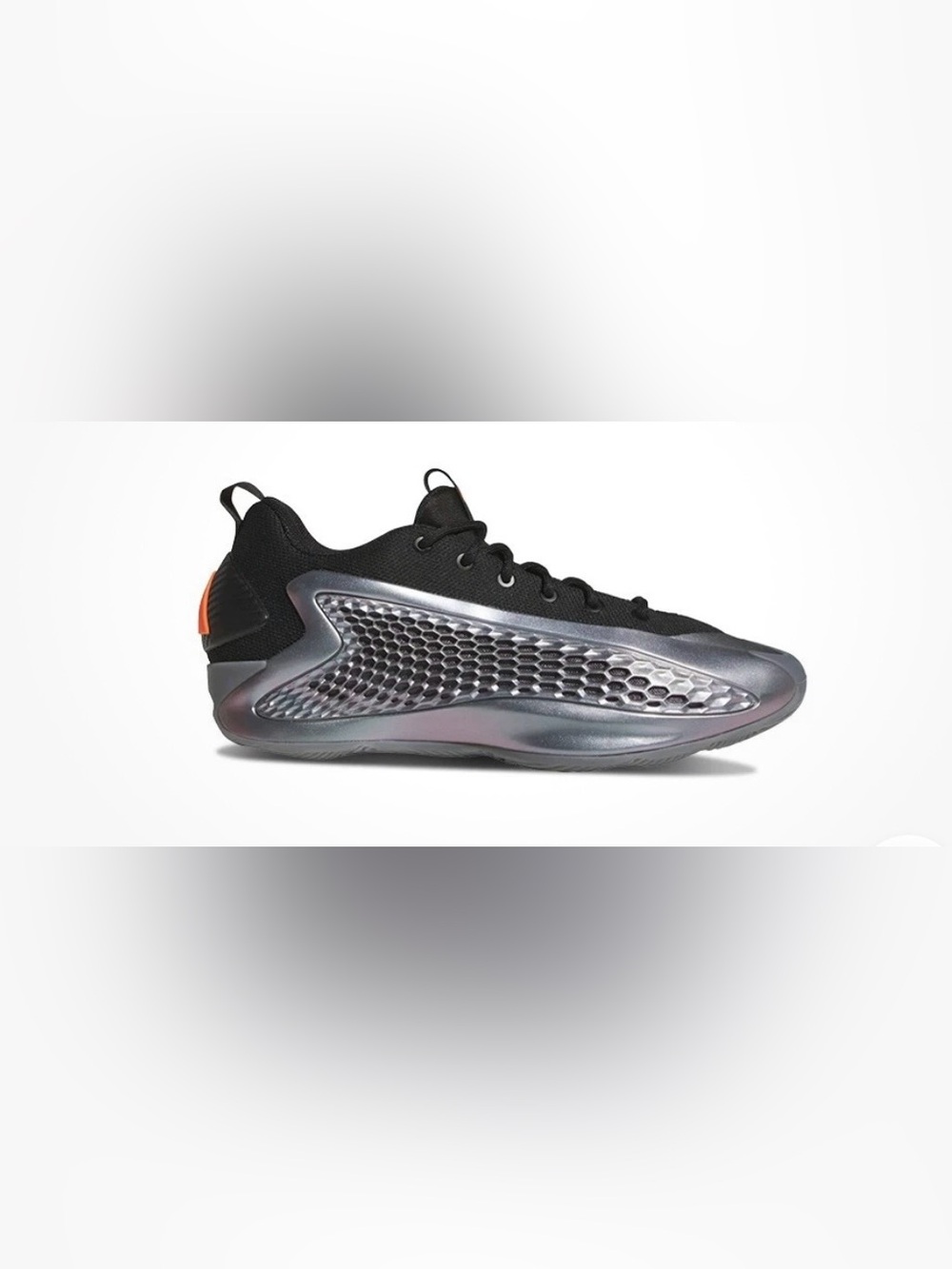 adidas A.E basketball Men's Black & Silver Athletic Shoes with Bright Orange Lac